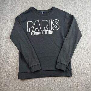 Kiabi Sweatshirt Women's XS Black Paris Capitale De La Mode Graphic Pullover